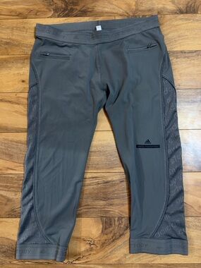 Adidas by Stella McCartney Performance Leggings Gray Mesh Zip Pocket Activewear
